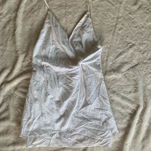 Grade & Gather White Babydoll Mini Sundress Twist Front Size M